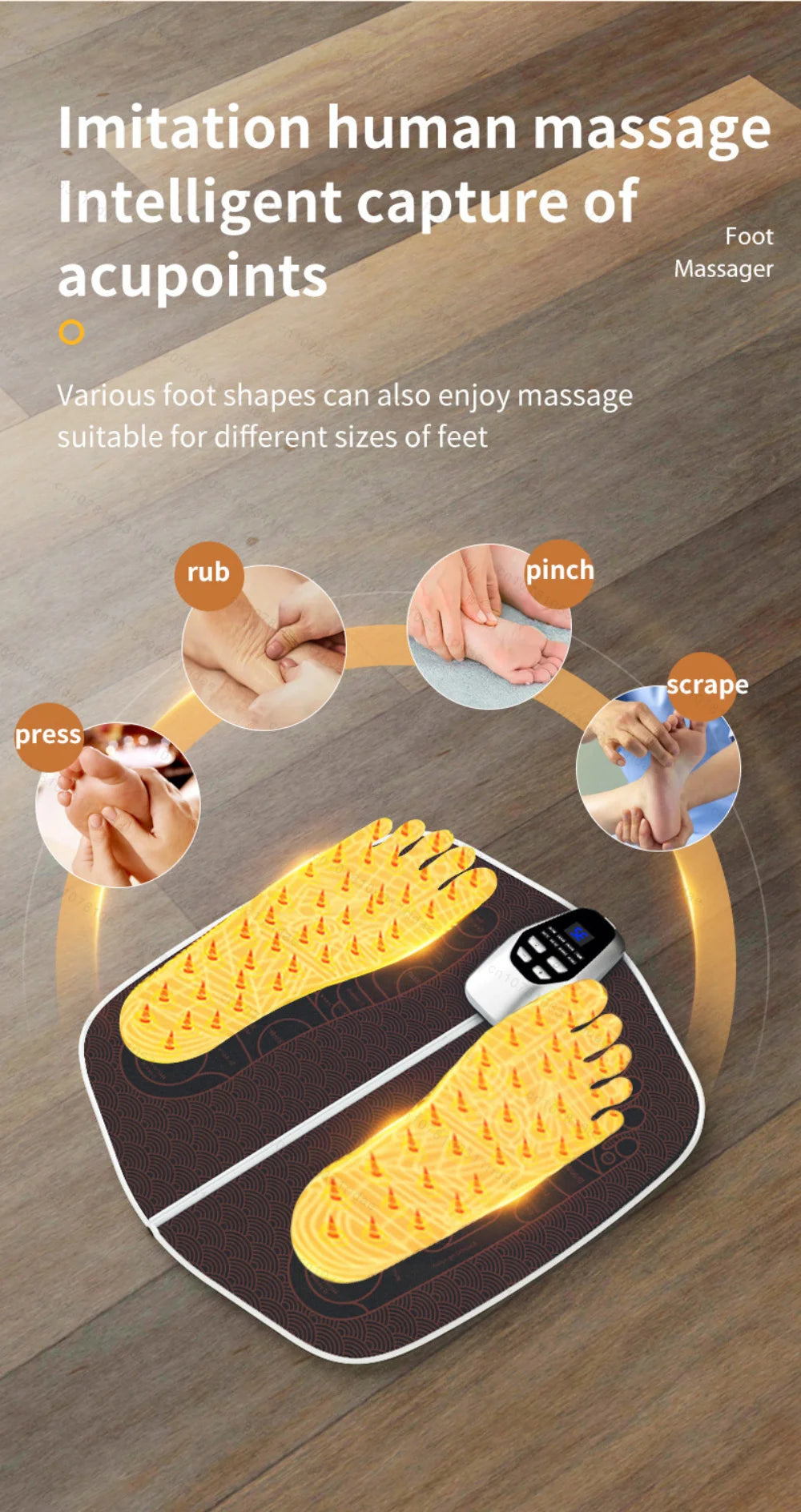 EMS Foot Massager Electric Stimulator for Circulation Feet Legs Heating Pulse Muscle Massage Device Body Massage Losing Weight