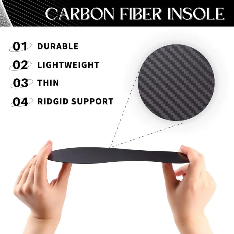 1 Pair 1.2mm Carbon Fiber Insole and Shock-absorbing Insole, Foot Fractures, Hallux Rigidus and Limitus, Rigid Shoe Insert