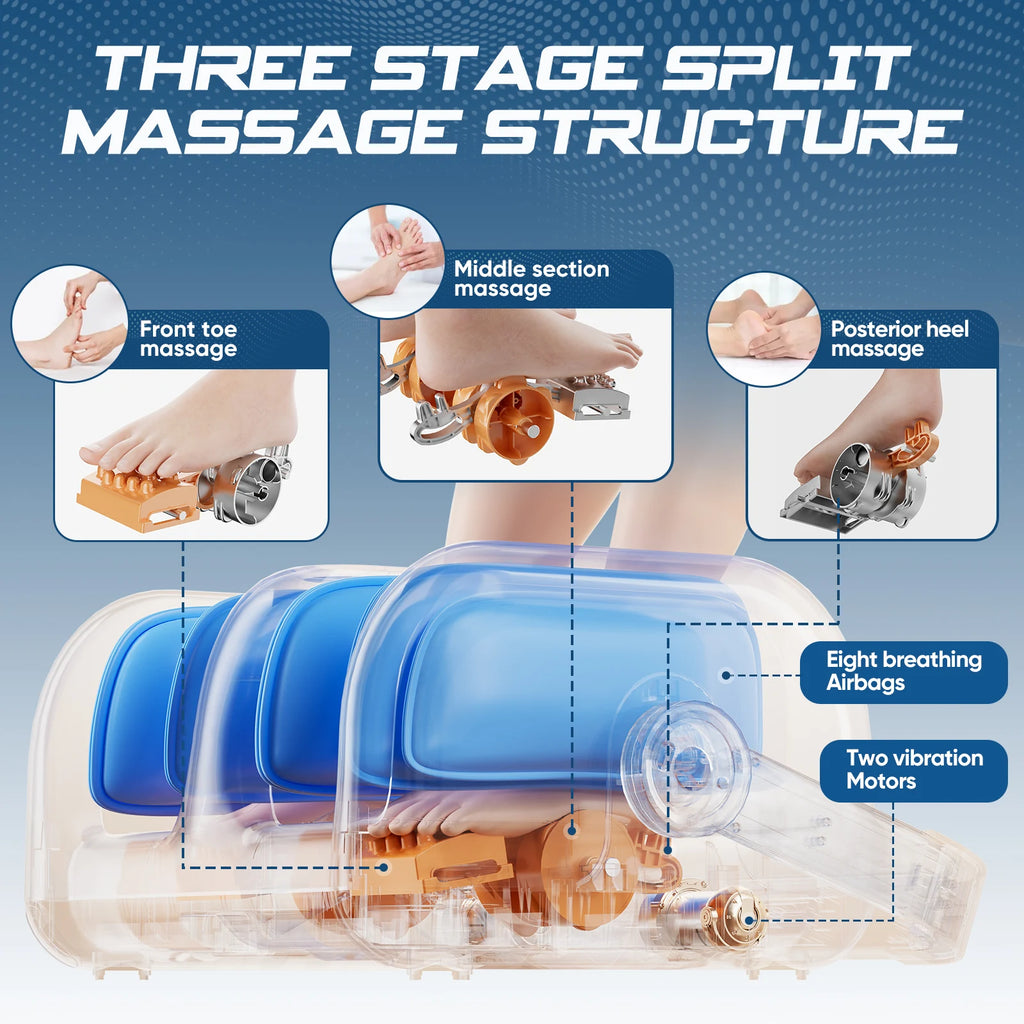 Electric Foot Massage Machine With Heat Remote Home Foot Calf Arm Three-in-one Massager Leg Beauty Machine Kneading Air Massager