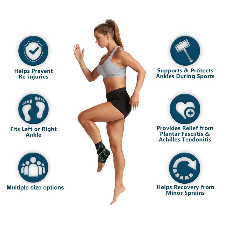 Adjustable Elastic Ankle Brace  with Compression Sleeve