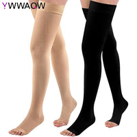 1Pair Thigh High Toeless Compression Stockings 20-32 mmHg