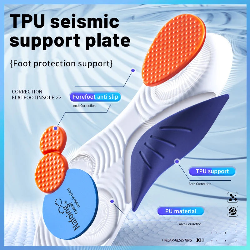 Orthopedic Sport Insole Plantar Fasciitis Flat Foot High Arch Support Men Women Sneaker Orthotic Plantillas Insert Shoe Sole