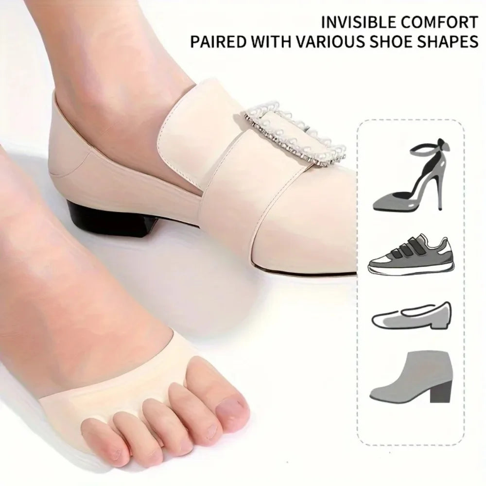 10PCS Foot Pad High Heel Forefoot Pad, Soft Invisible Metatarsal Support, Non-Slip and Anti-Foaming Insole Comfortable Care Tool