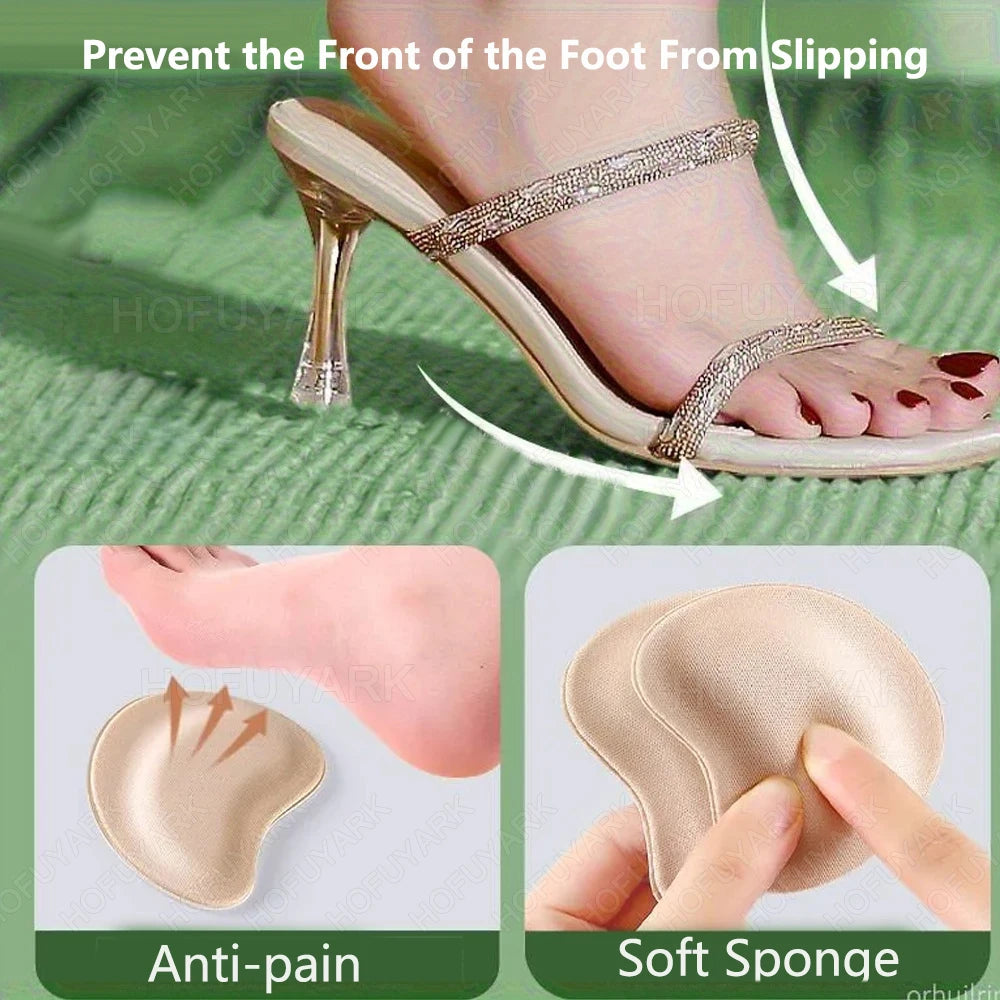 8Pcs Forefoot Pad Pain Relief Insert Half Size Insoles Non-slip Cushion Shoe Breathable Sweat Absorbing Foot Pads for Shoes