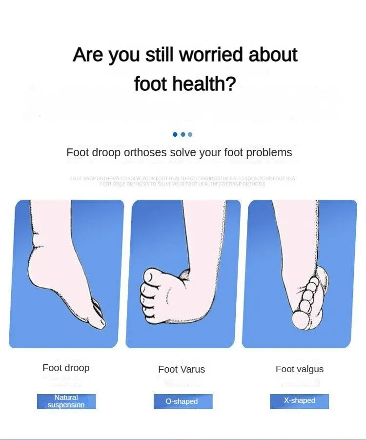 Drop Foot Brace Orthosis Drop Foot Ankle Support with Comfortable Adjustable Buckle for Hemiplegia Stroke Shoes Walking