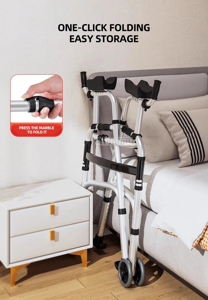 Adjustable Elderly Walking Cane Foldable Mobility Walker