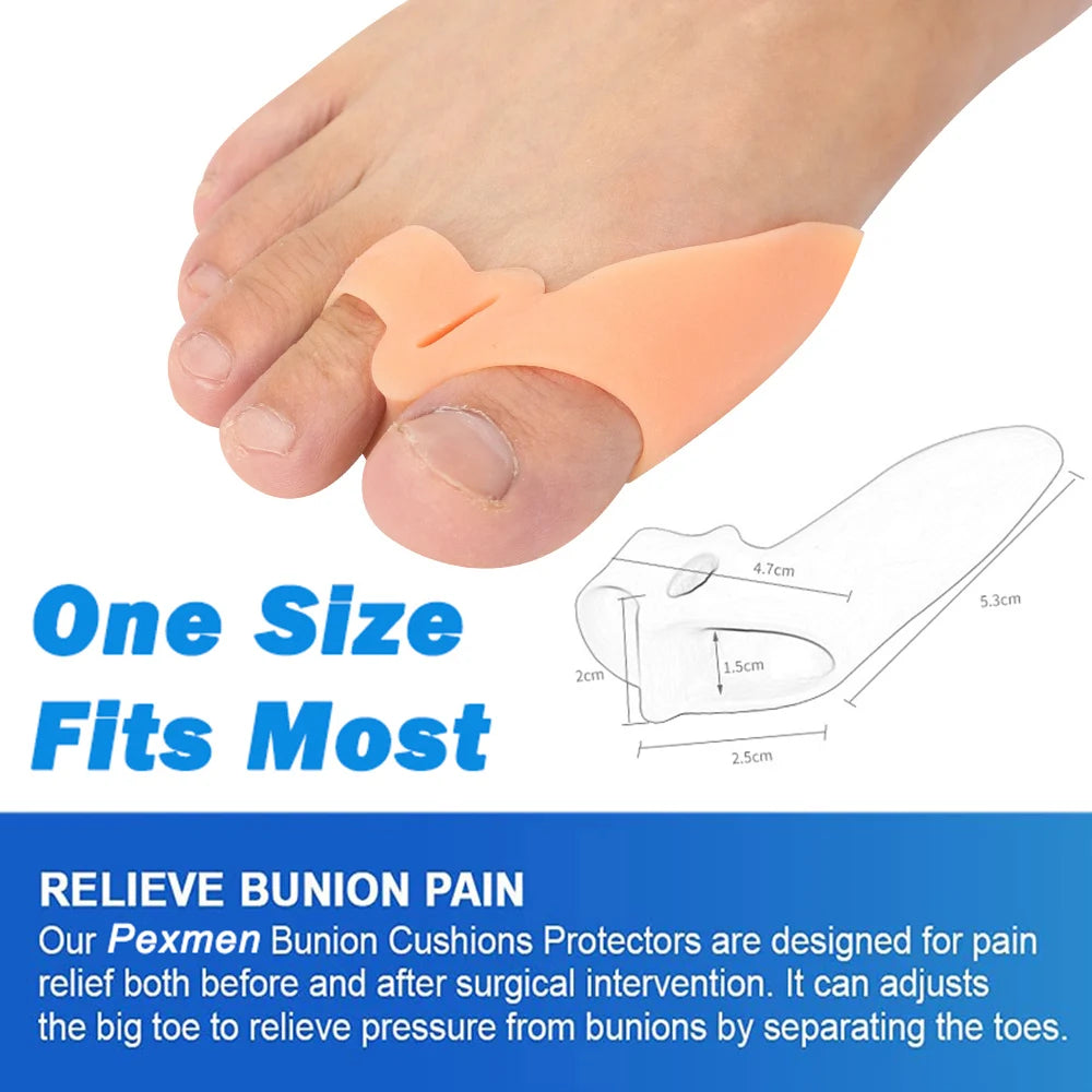 Pexmen (2) 4Pcs Gel Bunion Corrector Toe Spacer
