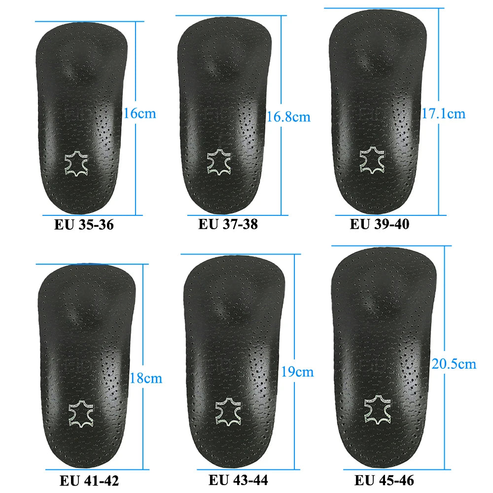 Leather orthotic Insoles OX Leg Heel Cushion for Feet Soles Relieve Foot Pain Protect Spur Support Shoes Pad Feet Care Inserts