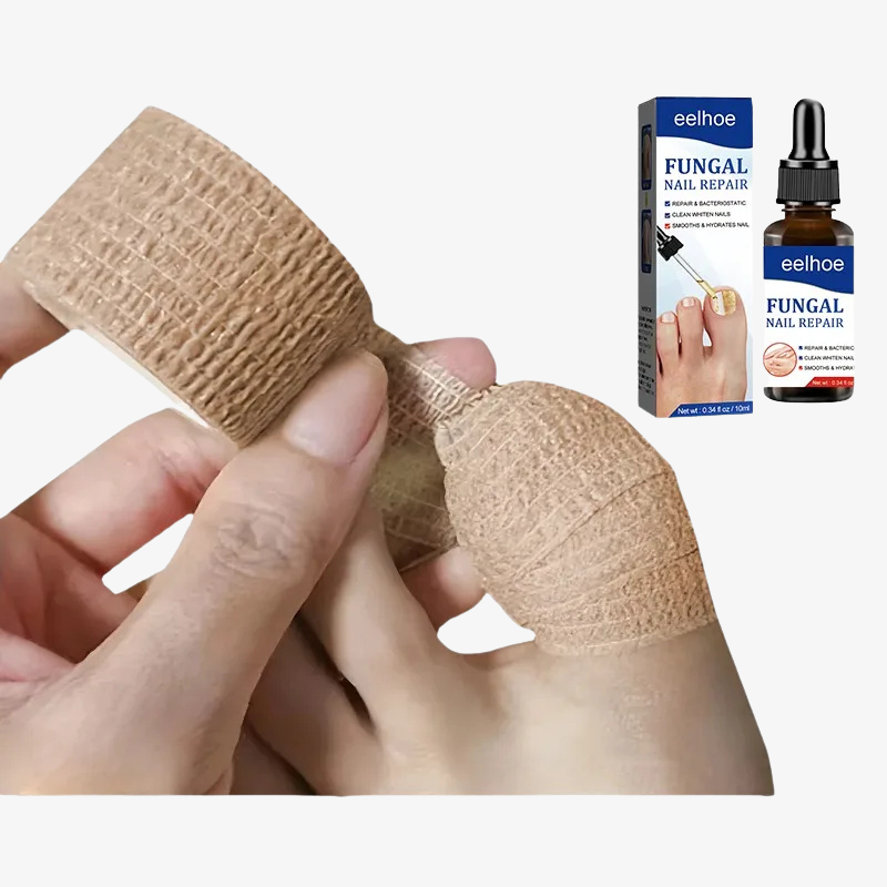 Fungal nail polish with Adhesive Wrap