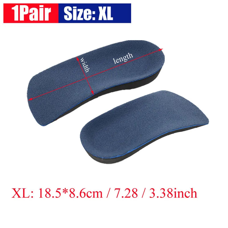 1Pair 3/4 Orthotic Shoe Inserts for Arch Support and Plantar Fasciitis